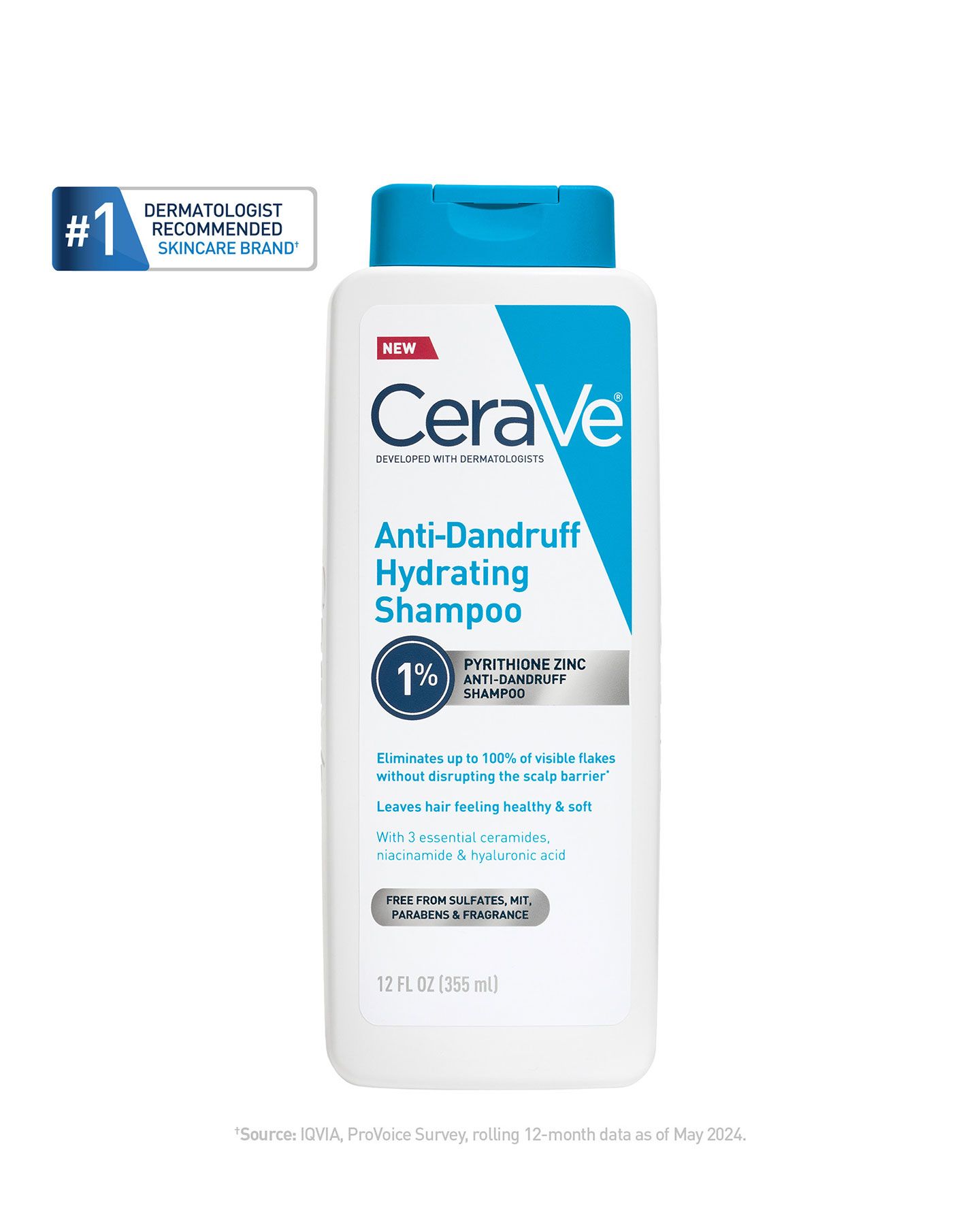 CERAVE 1% Anti-Dandruff Hydrating Shampoo 355ml